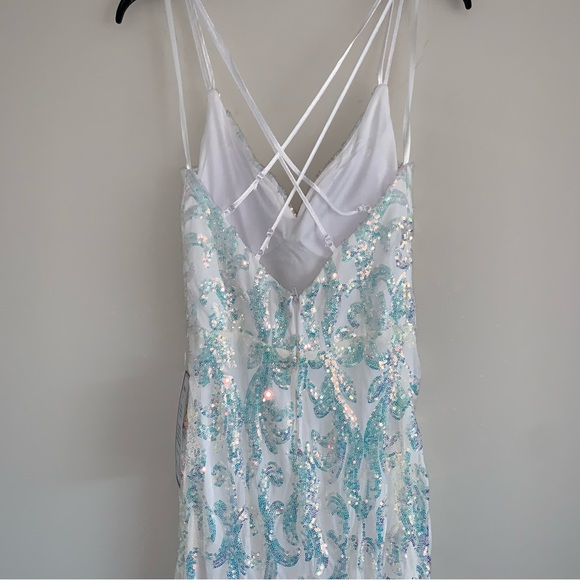 B. Darlin Juniors Sequin Sweetheart-Neck Dress Strappy-Back Gown Size M $159 - Picture 5 of 7